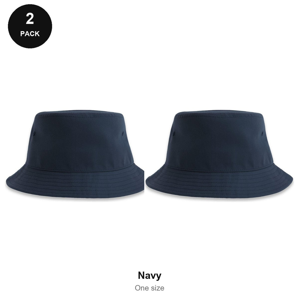 Bucket Hats 2 Pack - 100% recycled polyester, One Size - Navy