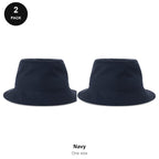 Organic Cotton Bucket Hats 2 Pack - Cotton, One Size - Navy