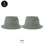 Organic Cotton Bucket Hats 2 Pack - Cotton, One Size - Grey