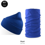 Winter Set - 100% recycled polyester knit, One Size - Royal