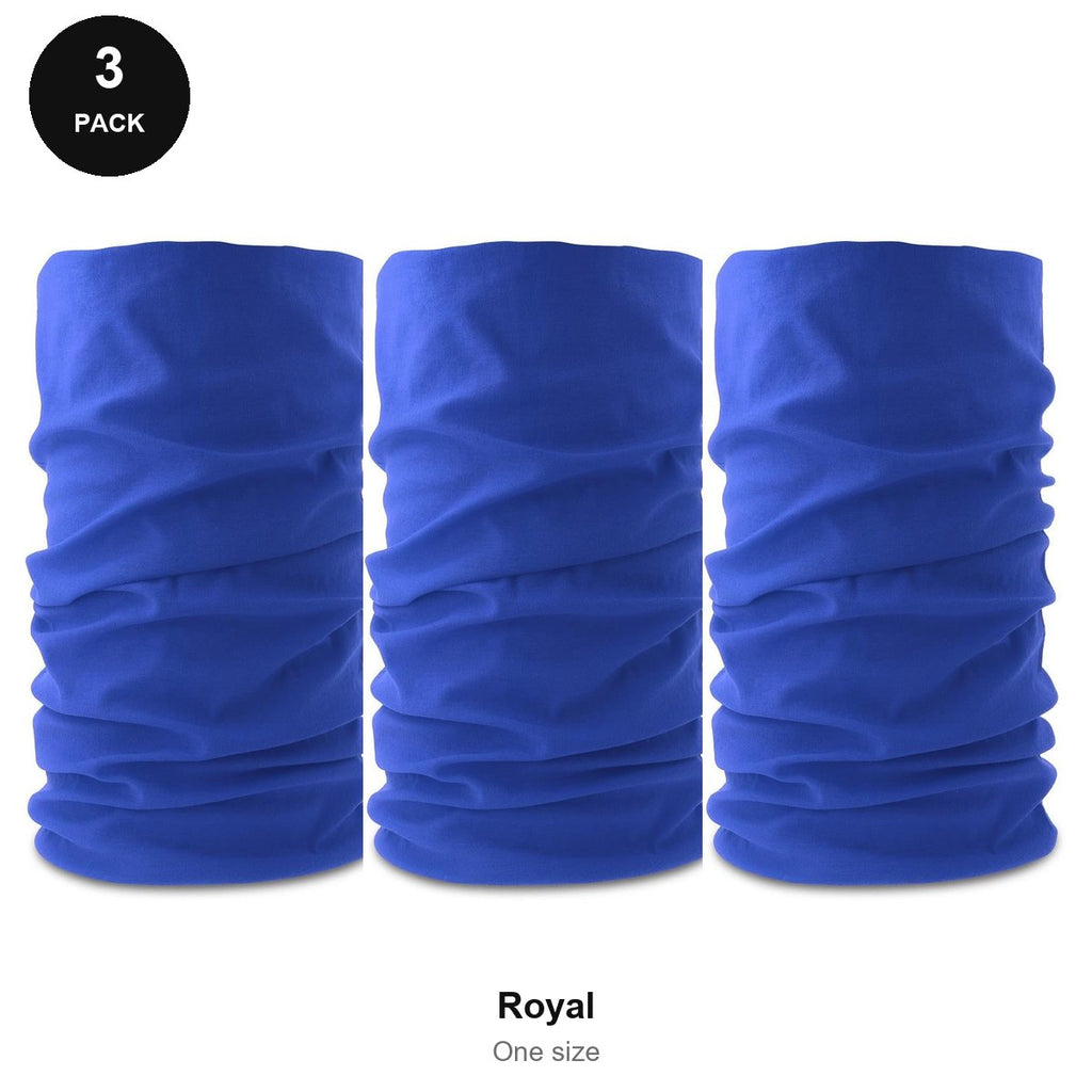 Neck Warmers 3 Pack - 100% recycled polyester, One Size - Royal