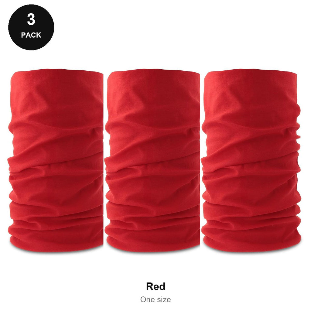 Neck Warmers 3 Pack - 100% recycled polyester, One Size - Red