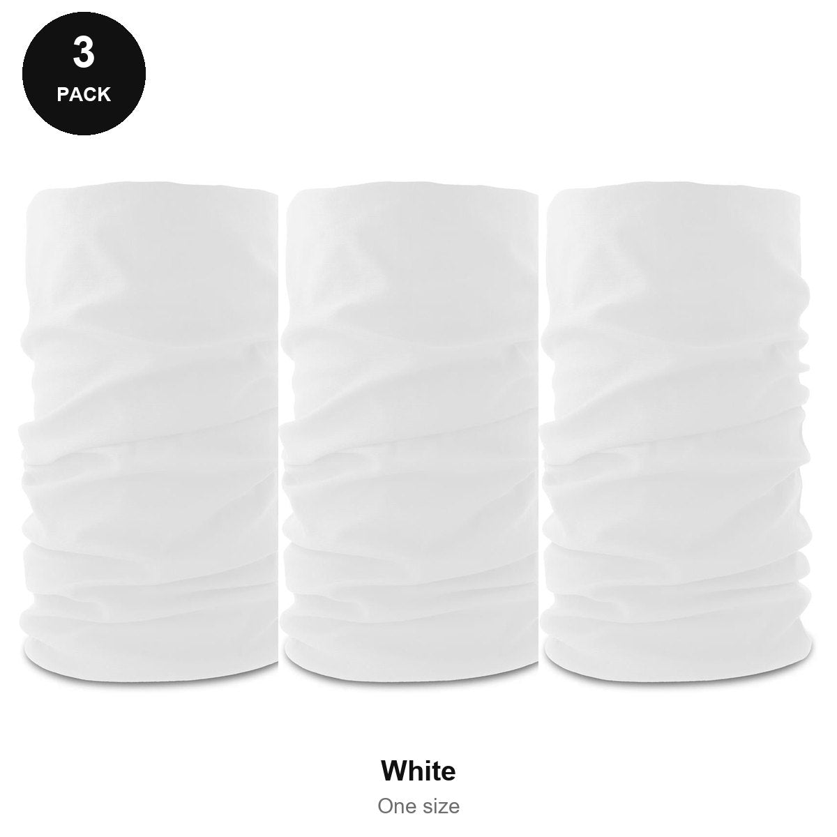 Neck Warmers 3 Pack - 100% recycled polyester, One Size - White