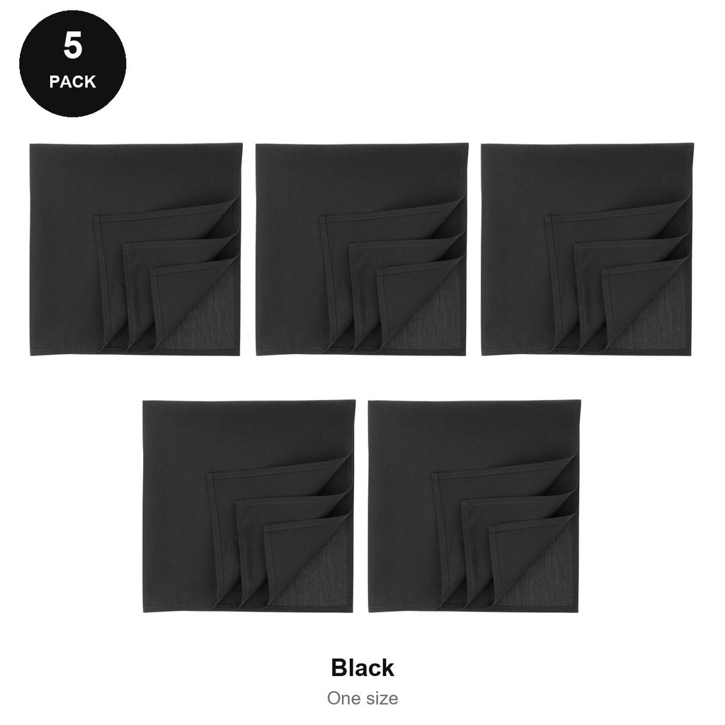 Bandanas 5 Pack - 100% recycled polyester, One Size - Black