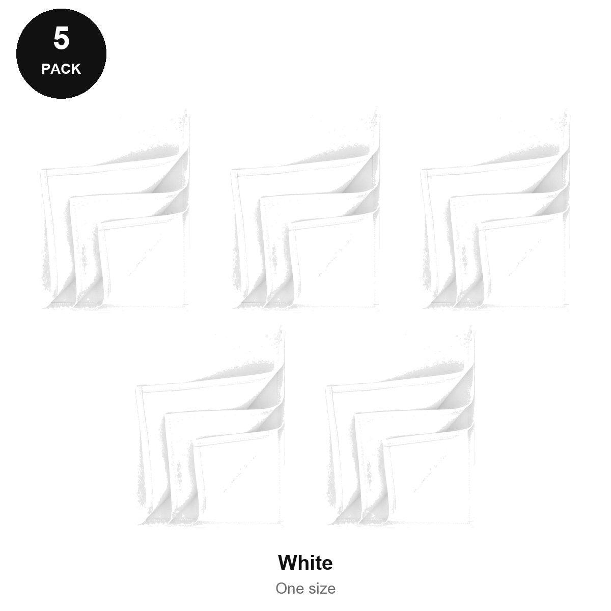Bandanas 5 Pack - 100% recycled polyester, One Size - White