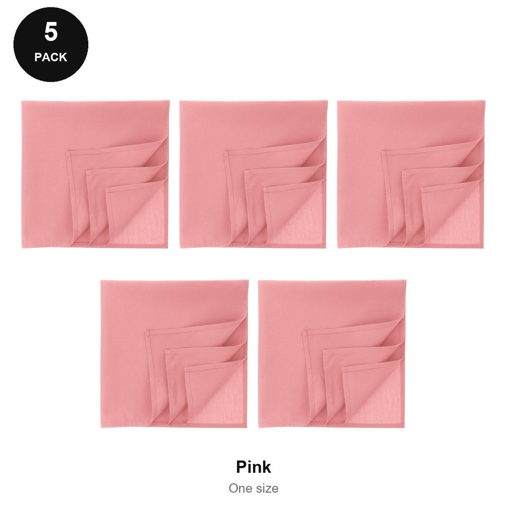 Bandanas 5 Pack - 100% recycled polyester, One Size - Pink