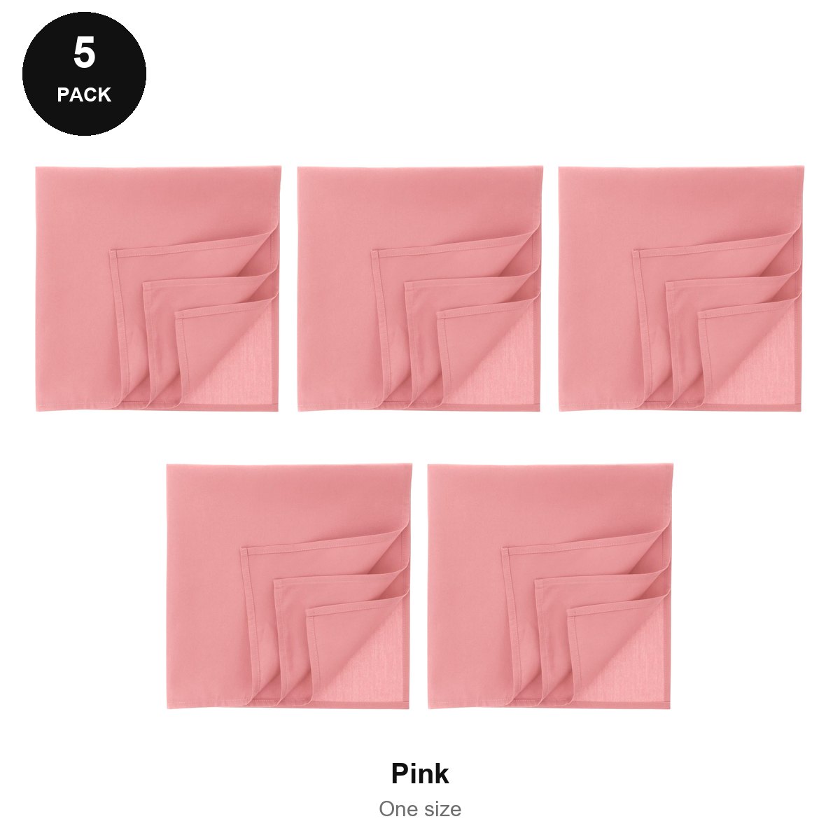Bandanas 5 Pack - 100% recycled polyester, One Size - Pink