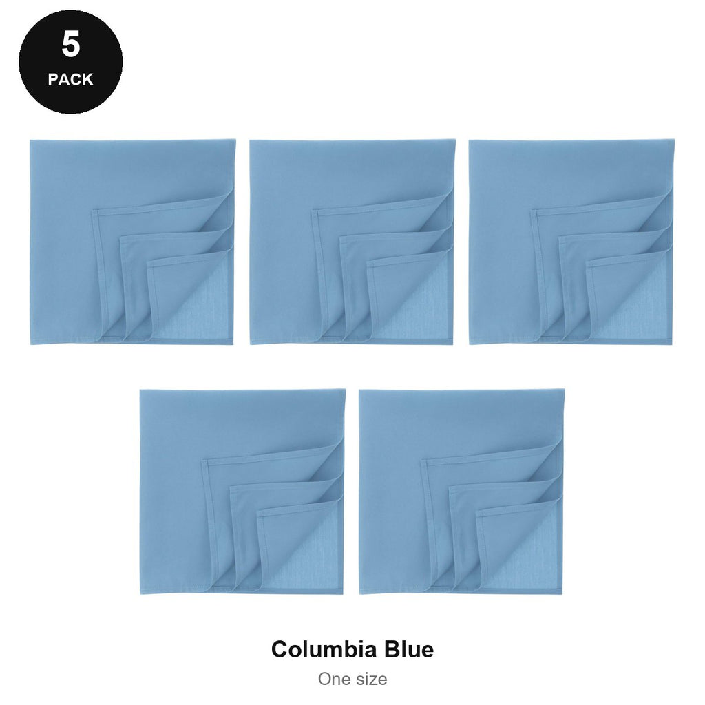Bandanas 5 Pack - 100% recycled polyester, One Size - Columbia Blue