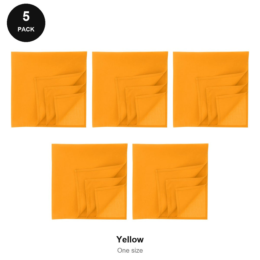 Bandanas 5 Pack - 100% recycled polyester, One Size - Yellow