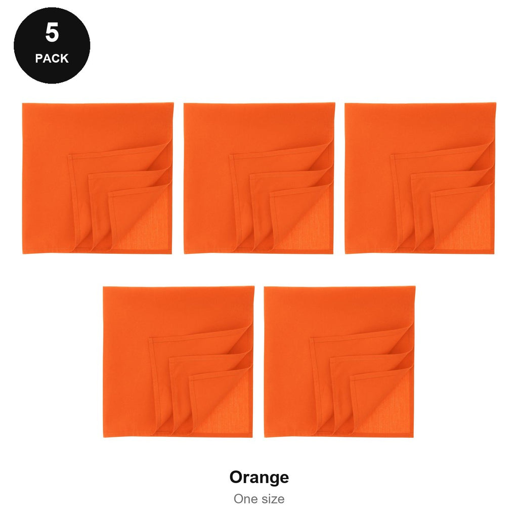 Bandanas 5 Pack - 100% recycled polyester, One Size - Orange