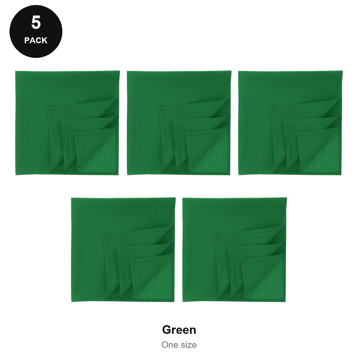Bandanas 5 Pack - 100% recycled polyester, One Size - Green