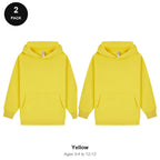 Kids Hoodies 2 Pack - 80% cotton / 20% polyester brushed-back fleece 280gsm, Ages 3-13 - Yellow