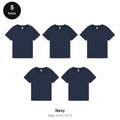 Kids Plain T-Shirts 5 Pack - 100% ringspun cotton 150gsm, Ages 3-13, School & PE - Navy