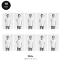 Kids Fruit of the Loom White T-Shirts 10 Pack - 100% cotton 165gsm, Ages 3-13, School & PE - White