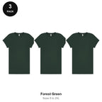 Ladies Gym Tech T-Shirts 3 Pack - 100% polyester 140gsm, Sizes S-2XL, Gym & Sports - Forest Green
