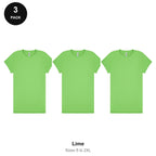 Ladies Gym Tech T-Shirts 3 Pack - 100% polyester 140gsm, Sizes S-2XL, Gym & Sports - Lime
