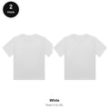 Ladies Cropped Baby Tees 2 Pack - 100% combed cotton 220gsm, Sizes S-2XL - White