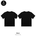 Ladies Cropped Baby Tees 2 Pack - 100% combed cotton 220gsm, Sizes S-2XL - Black