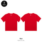 Ladies Cropped Baby Tees 2 Pack - 100% combed cotton 220gsm, Sizes S-2XL - Red