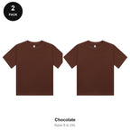 Ladies Cropped Baby Tees 2 Pack - 100% combed cotton 220gsm, Sizes S-2XL - Chocolate