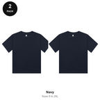 Ladies Cropped Baby Tees 2 Pack - 100% combed cotton 220gsm, Sizes S-2XL - Navy