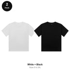 Ladies Cropped Baby Tees 2 Pack - 100% combed cotton 220gsm, Sizes S-2XL - White + Black