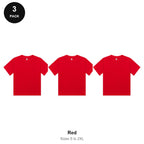Ladies Cropped Baby Tees 3 Pack - 100% combed cotton 220gsm, Sizes S-2XL - Red
