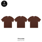 Ladies Cropped Baby Tees 3 Pack - 100% combed cotton 220gsm, Sizes S-2XL - Chocolate