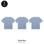 Ladies Cropped Baby Tees 3 Pack - 100% combed cotton 220gsm, Sizes S-2XL - Pastel Blue