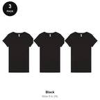 Ladies Plain T-Shirts 3 Pack - 100% ringspun cotton 150gsm, Sizes S-2XL - Black