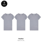 Ladies Plain T-Shirts 3 Pack - 100% ringspun cotton 150gsm, Sizes S-2XL - Heather