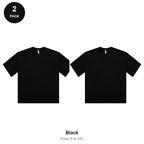 Ladies Oversized T-Shirts 2 Pack - 100% combed cotton 180gsm, Sizes S-2XL - Black
