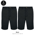 Work Cargo Shorts 2 Pack - 65% polyester / 35% cotton 245gsm, Waist 30-38, Workwear - Black