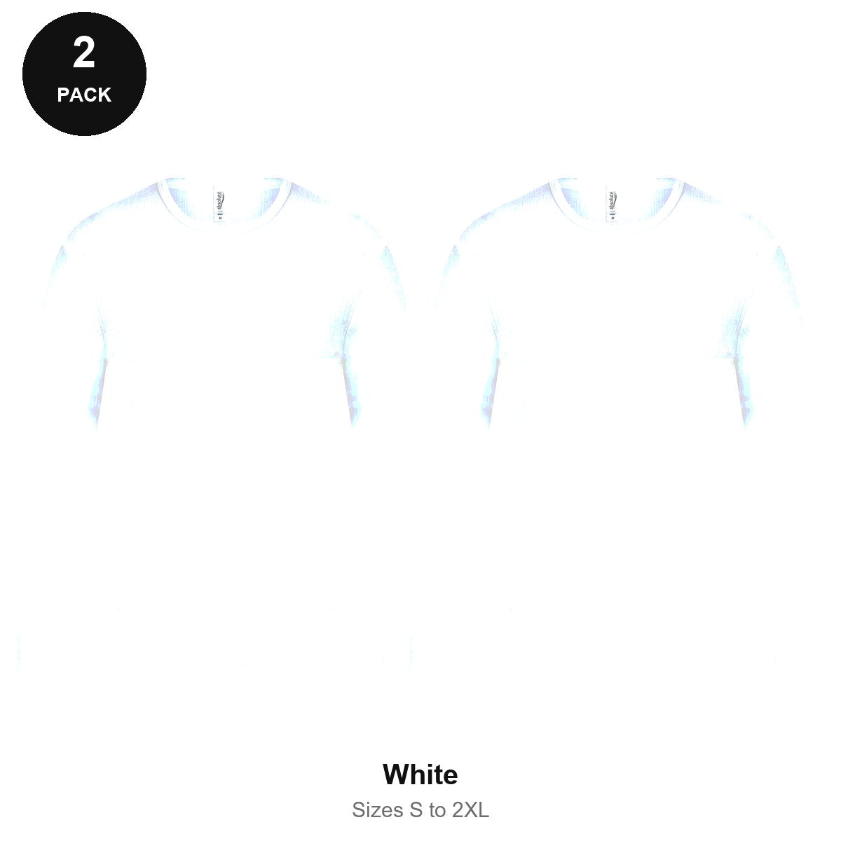 Thermal Long Sleeve Tops 2 Pack - Ringspun cotton thermal 180gsm, Sizes S-2XL - White