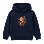 Skateboarding Santa kids Christmas hoodie - Navy