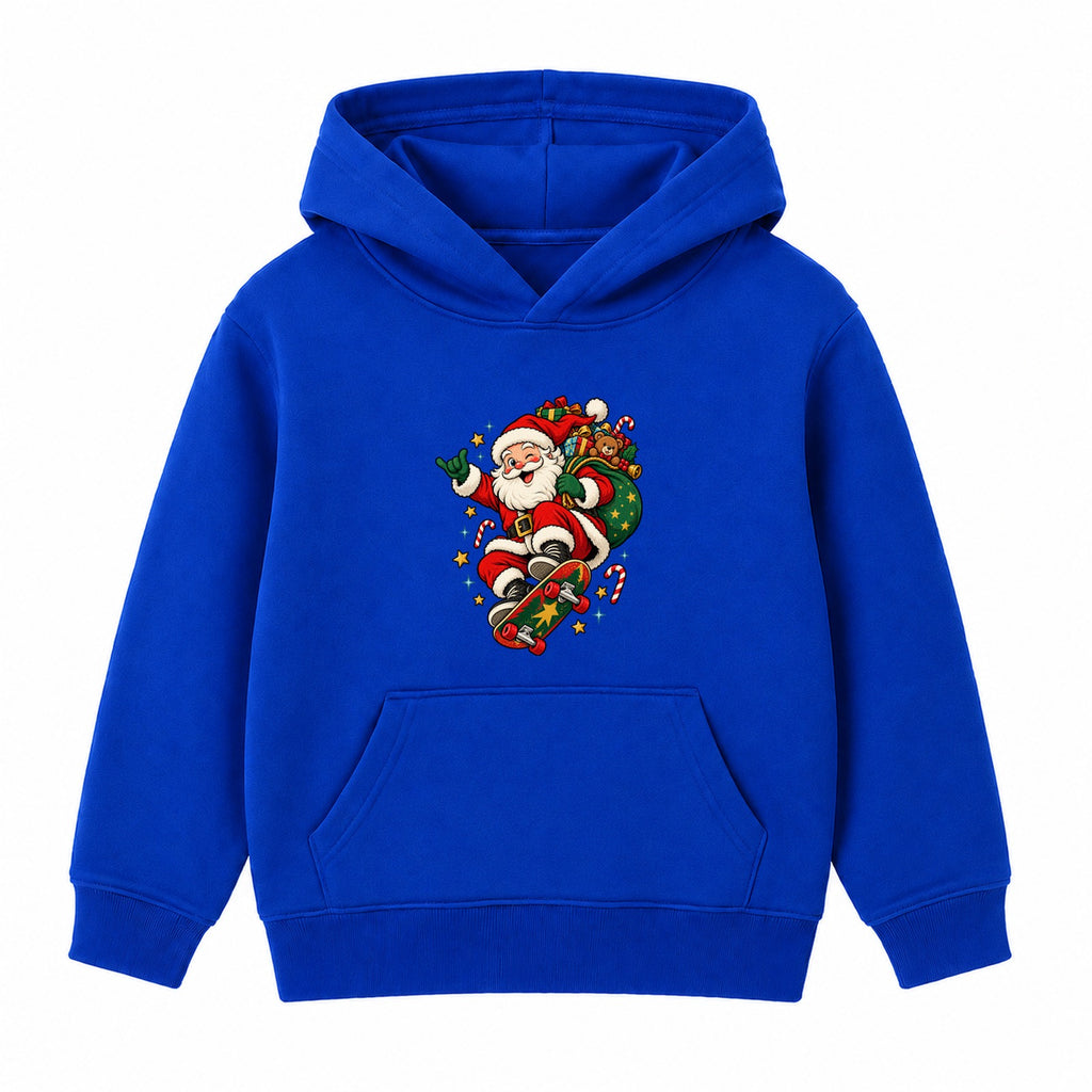 Skateboarding Santa kids Christmas hoodie - Royal Blue