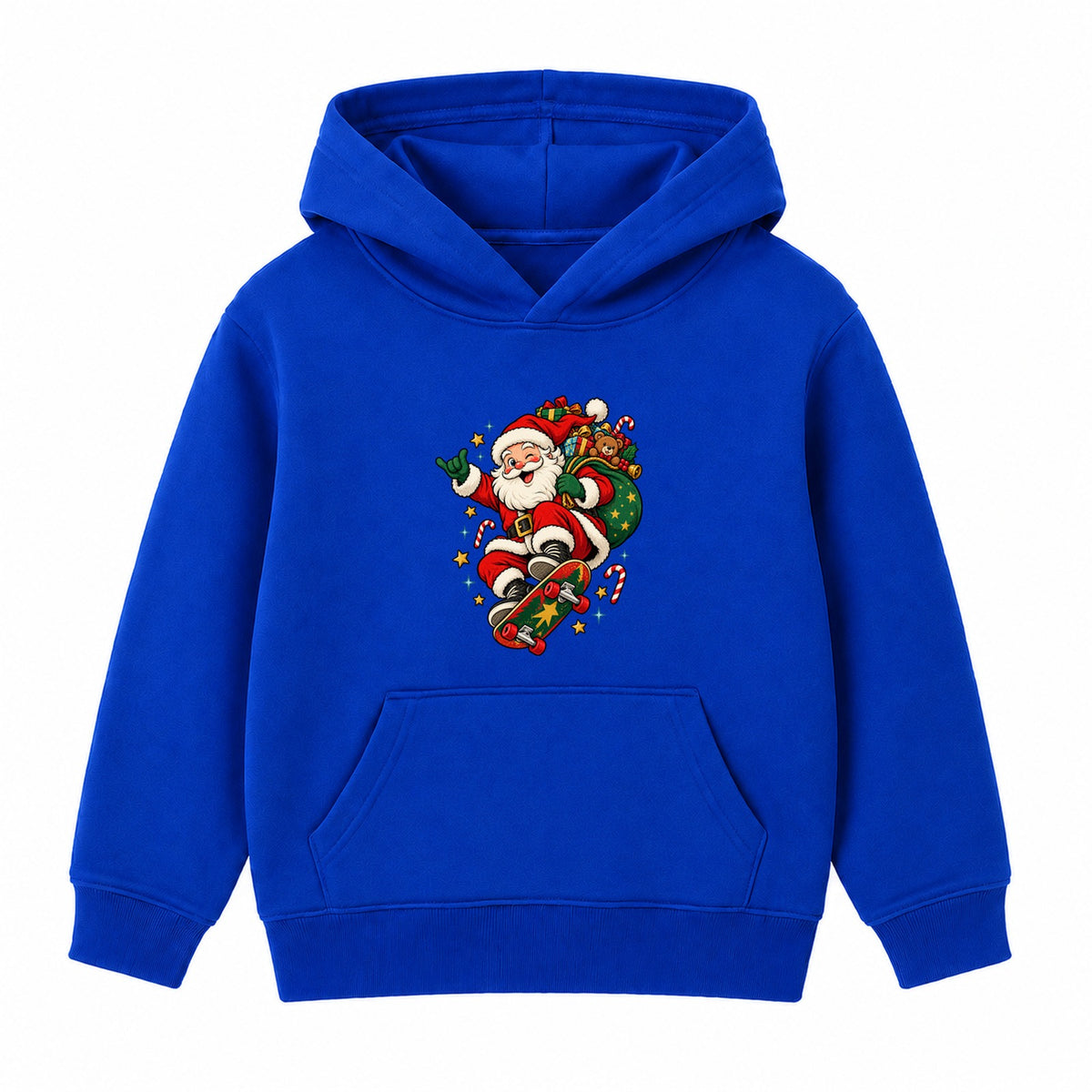 Skateboarding Santa kids Christmas hoodie - Royal Blue