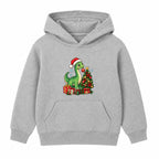 Dino Decorator kids Christmas hoodie - Heather Grey