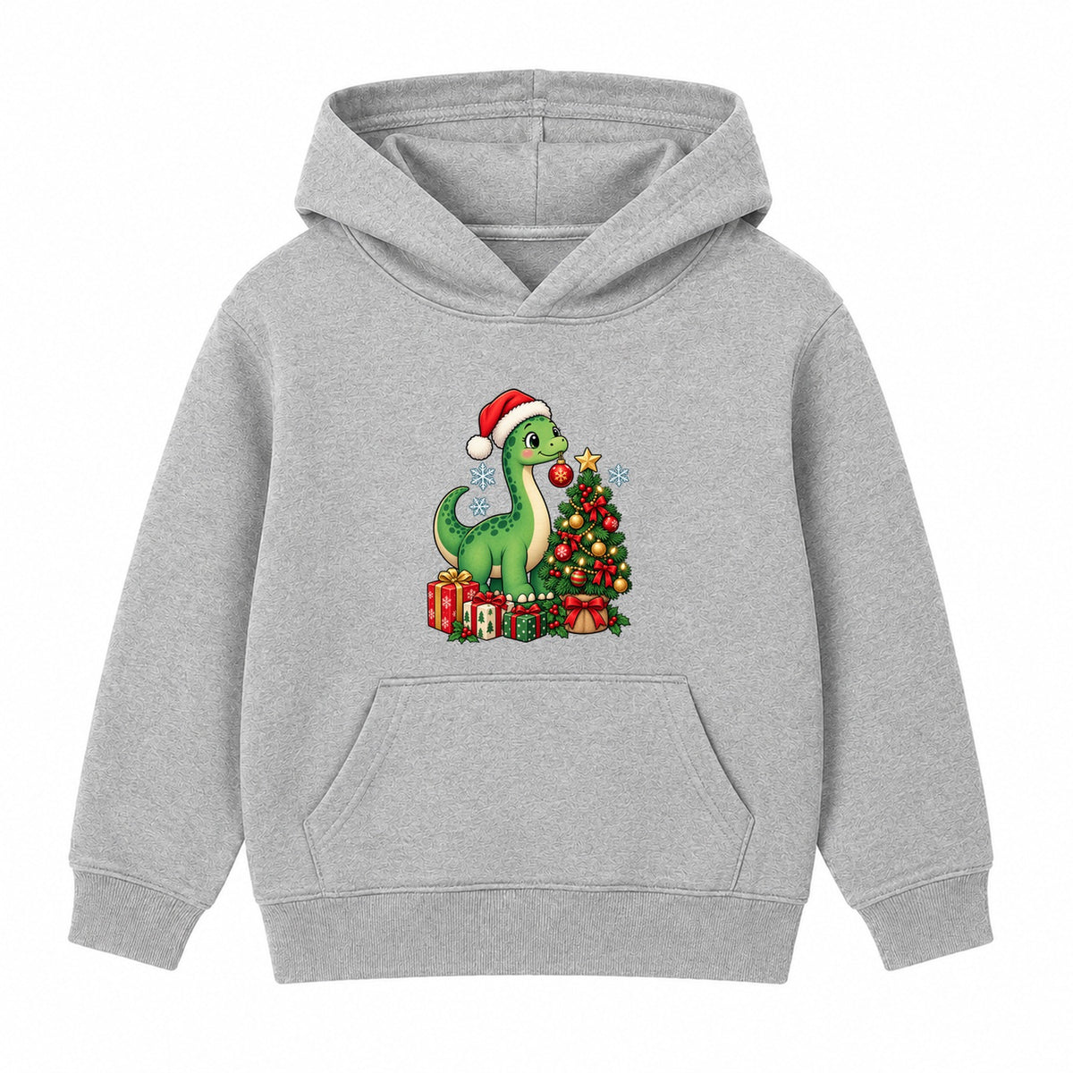 Dino Decorator kids Christmas hoodie - Heather Grey