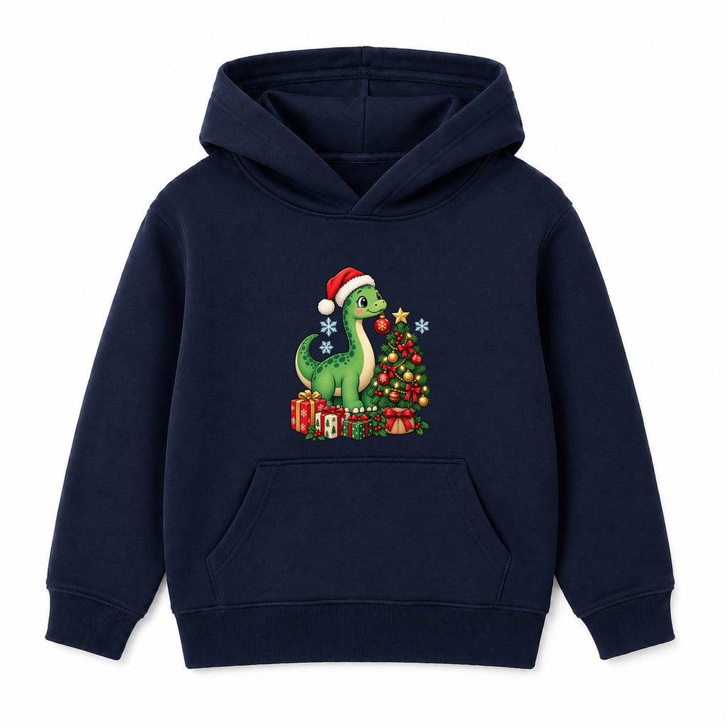Dino Decorator kids Christmas hoodie - Navy