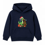 Dino Decorator kids Christmas hoodie - Navy