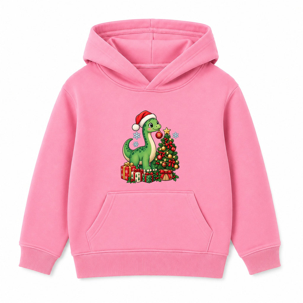 Dino Decorator kids Christmas hoodie - Pink