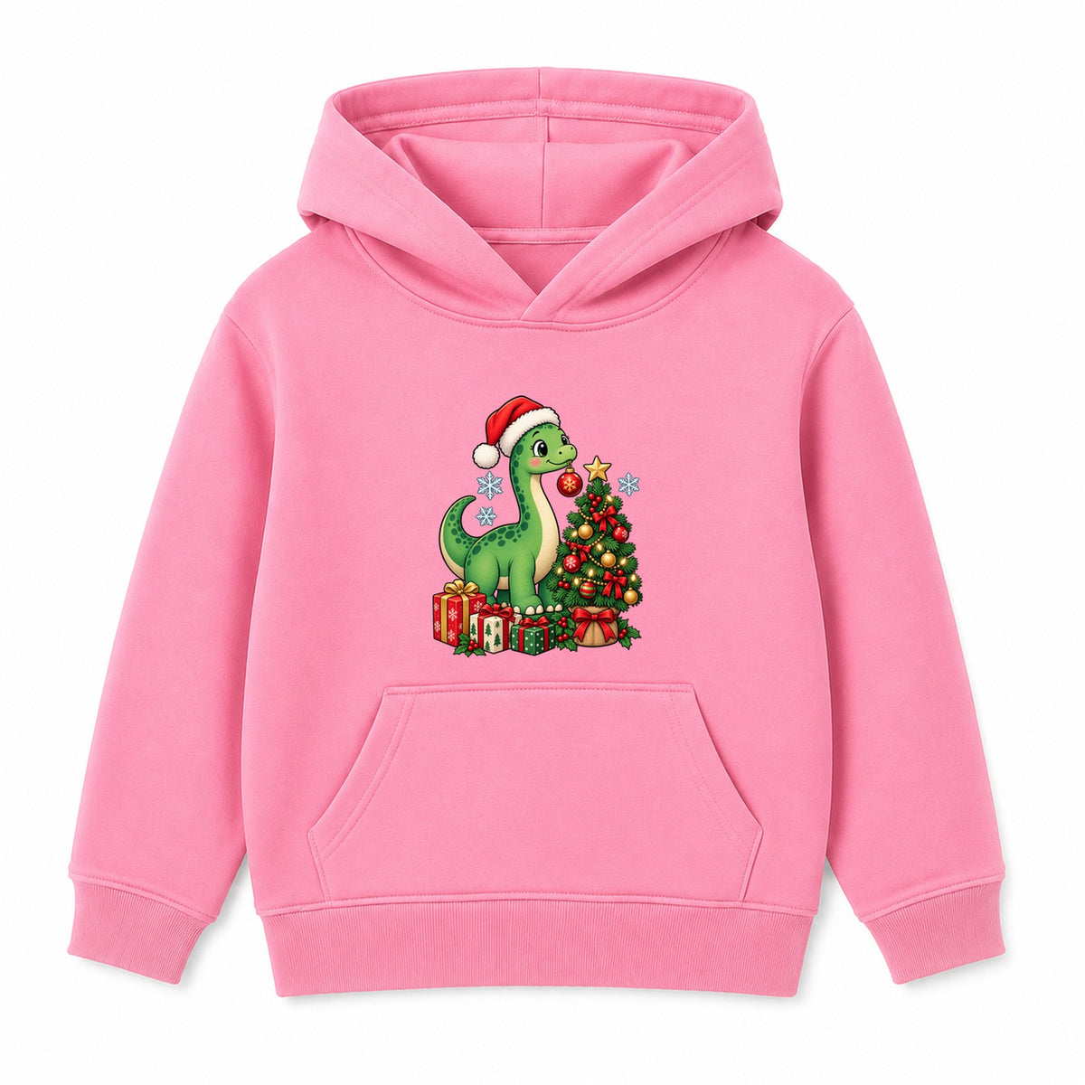 Dino Decorator kids Christmas hoodie - Pink
