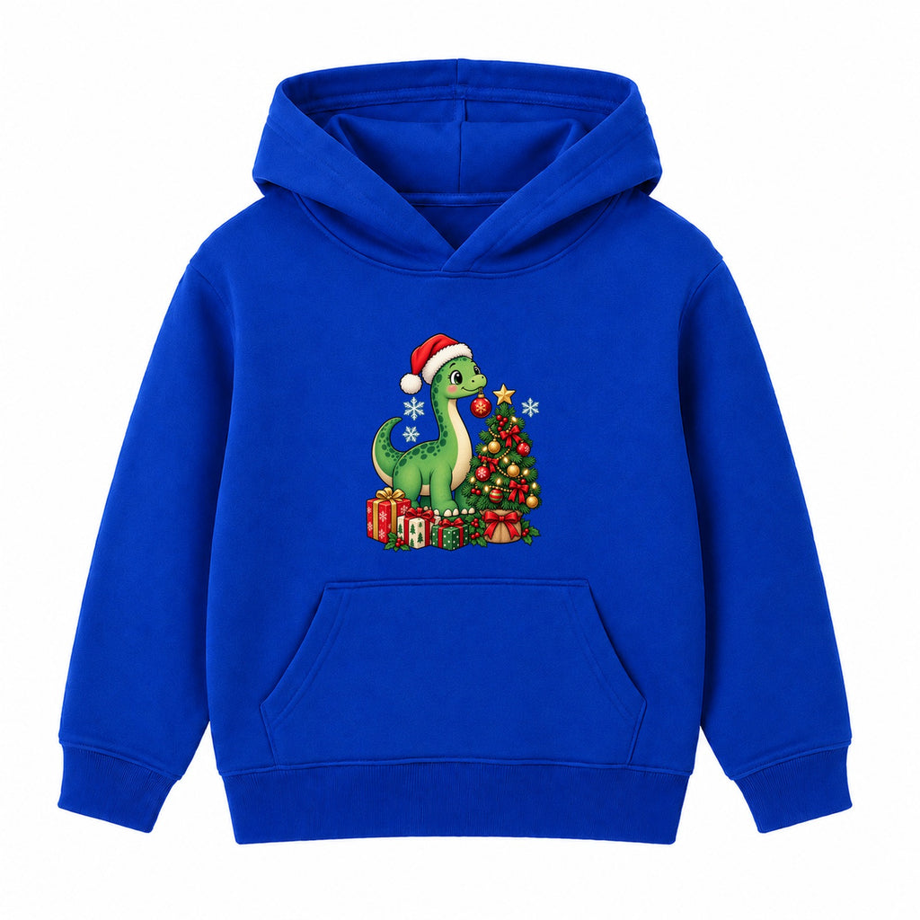 Dino Decorator kids Christmas hoodie - Royal Blue