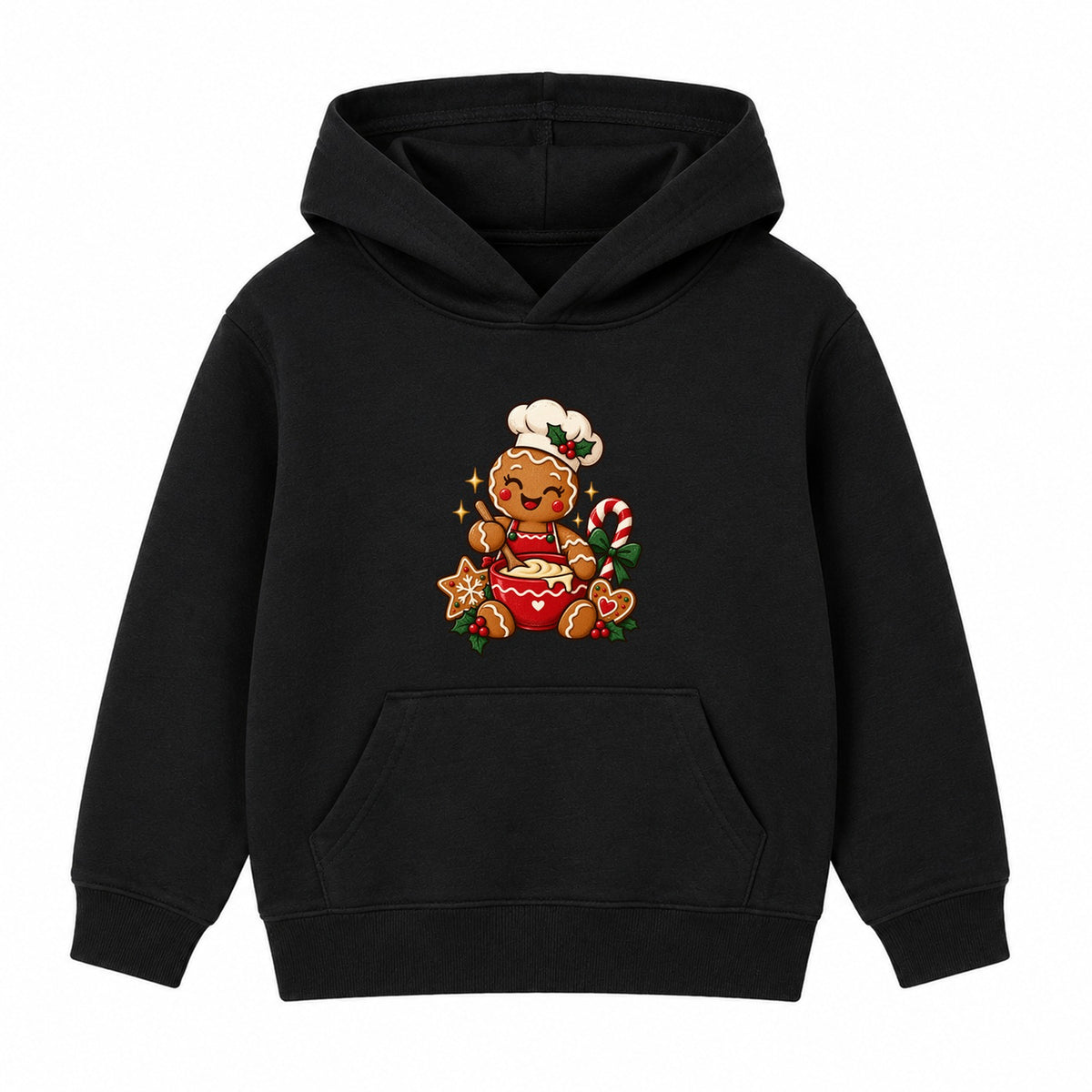 Gingerbread Baker kids Christmas hoodie - Black