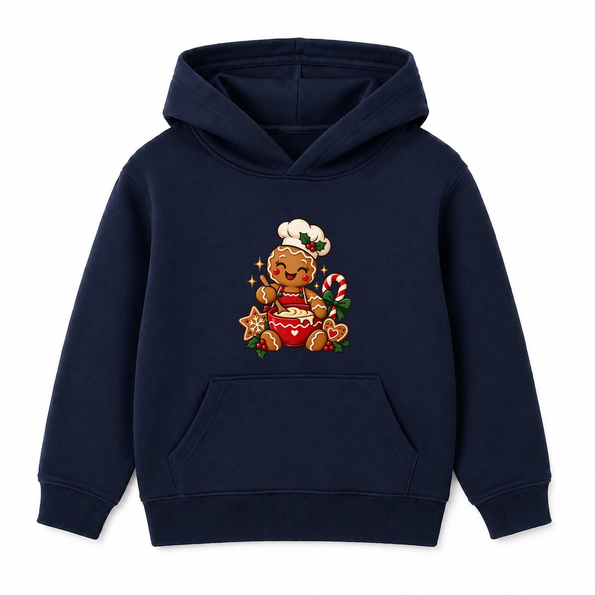 Gingerbread Baker kids Christmas hoodie - Navy