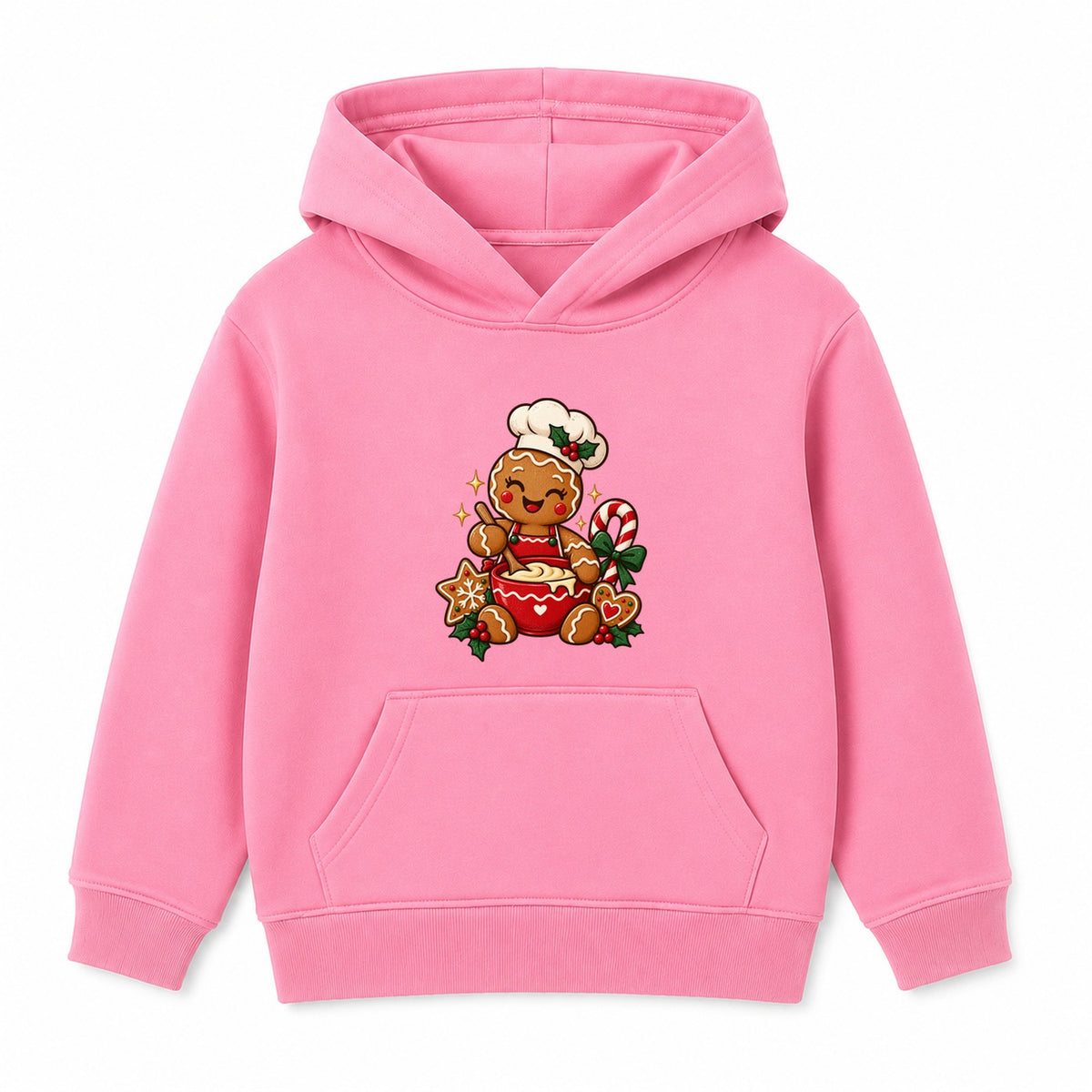 Gingerbread Baker kids Christmas hoodie - Pink
