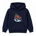 Christmas Monster Truck adult Christmas hoodie - Navy