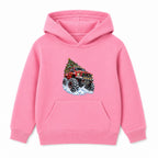 Christmas Monster Truck adult Christmas hoodie - Pink