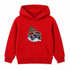 Christmas Monster Truck adult Christmas hoodie - Red